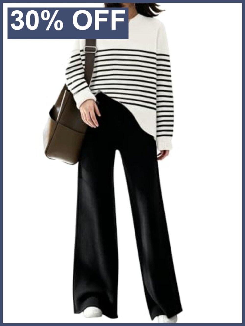 Womens Ribbed Knit 2 Piece Lounge Set Crop Top Wide Leg Pant Sweatsuit